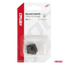 ΔΙΑΚΟΠΤΗΣ 12V ON/OFF ΣΤΡΟΓΓΥΛΟΣ ΜΕ 3 ΕΠΑΦΕΣ ΠΡΑΣΙΝΟΣ LED  AMIO - 1 τεμ. Auto Moto Tyres 