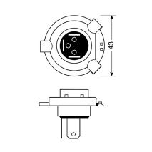 H4 ΑΛΟΓΟΝΟΥ 12V/60-55W 92mm P43t ΛΑΜΠΑ Auto Moto Tyres 