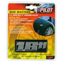 ΑΥΤΟΚΟΛΛΗΤΟ ΤΡΙΣΔΙΑΣΤΑΤΟ ΣΗΜΑ ΧΡΩΜΙΟΥ 18 ΙΝΤΣΕΣ ΤΡΟΧΩΝ ΑΔΙΑΒΡΟΧΟ LAMPA Auto Moto Tyres 