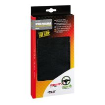 ΡΑΦΤΟ ΚΑΛΥΜΜΑ ΤΙΜΟΝΙΟΥ ΔΙΑΤΡΗΤΟ ΔΕΡΜΑΤΙΝΟ PREMIUM PERFORATED ΜΑΥΡΟ ΜΕ ΜΑΥΡΗ ΡΑΦΗ Auto Moto Tyres 