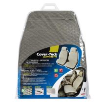 Πλατοκάθισμα με Προσκέφαλο COVER-TECH Δερματίνη 2τεμ. Σκούρο Γκρι Auto Moto Tyres 