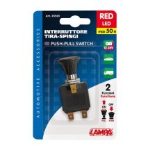 ΔΙΑΚΟΠΤΗΣ PUSH-PULL 14,2mm 12/24V 50A ΜΕ ΚΟΚΚΙΝΟ LED Auto Moto Tyres 