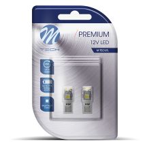 T10 W5W 12V W2,1x9,5d LED 4xSMD5050+4xSMD3528 ΛΕΥΚΟ (ΚΑΡΦΩΤΟ ΑΚΑΛΥΚΟ) BLISTER 2ΤΕΜ. M-TECH Auto Moto Tyres 