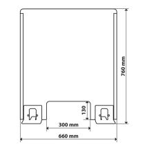 ΠΡΟΣΤΑΤΕΥΤΙΚΟ ΔΙΑΧΩΡΙΣΤΙΚΟ ΤΖΑΜΙ PLEXIGLASS 3mm 66x76cm ΜΕ ΤΡΥΠΑ ΚΑΙ ΒΑΣΕΙΣ ΣΤΗΡΙΞΗΣ ΑΛΟΥΜΙΝΙΟΥ Auto Moto Tyres 