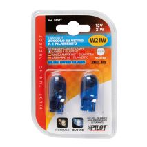 W21W (T20) 12V W3x16d 21W 200lm (ΚΑΡΦΩΤΟ-ΑΚΑΛΥΚΟ) BLUE DYED-GLASS 2ΤΕΜ. BLISTER Auto Moto Tyres 