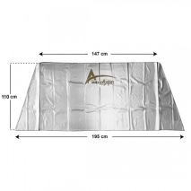 Εξωτερική Ηλιοπροστασία X-Large Μ195-147 Χ Υ110 cm για το Παρμπρίζ από Ύφασμα 3 Στρώσεων και Ρινίσματα Αλουμινίου σε ασημί χρώμα με logo και άκαυστη επένδυση Race Axion - 1 τεμάχιο Auto Moto Tyres 