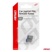 ΑΣΦΑΛΕΙΕΣ JapVal PAL ΜICRO 11mm ΘΗΛΥΚΕΣ 15A ΣΕ ΓΚΡΙ ΧΡΩΜΑ AMIO - 2 Τεμ. Auto Moto Tyres 