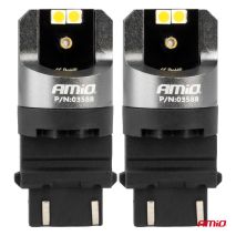 ΛΑΜΠΕΣ P27/7W 12/24V 6.000K 4SMD LED CAN-BUS ΛΕΥΚΑ PRO SERIES AMIO - 2 ΤΕΜ. Auto Moto Tyres 