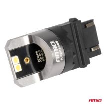 ΛΑΜΠΕΣ P27/7W 12/24V 6.000K 4SMD LED CAN-BUS ΛΕΥΚΑ PRO SERIES AMIO - 2 ΤΕΜ. Auto Moto Tyres 
