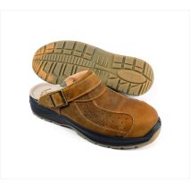 Πιστοποιημένα Παπούτσια Ασφαλείας Εργασίας σε στυλ Σαμπό Premium Tucson από την Euroroutier σε μέγεθος EU45/UK10.5 σε Καφέ Χρώμα και Λουράκι Αστραγάλου Auto Moto Tyres 