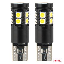 ΛΑΜΠΑΚΙΑ T10 W5W 12V/24V LED CAN-BUS 13xSMD 3030 ΛΕΥΚΟ 5500K ΑΜΙΟ - 2 ΤΕΜ. Auto Moto Tyres 