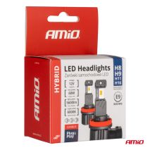 ΛΑΜΠΕΣ LED H8/Η9/Η11/Η16 12V 60W 6.000K 5.600lm +400% LED CAN-BUS HYBRID SERIES AMIO - 2 ΤΕΜ. Auto Moto Tyres 
