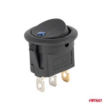 ΔΙΑΚΟΠΤΗΣ 12V ON/OFF ΣΤΡΟΓΓΥΛΟΣ ΜΕ 3 ΕΠΑΦΕΣ ΜΠΛΕ LED  AMIO - 1 τεμ. Auto Moto Tyres 