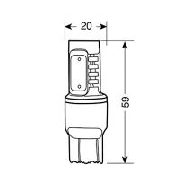 ΛΑΜΠΑΚΙ W21/5W 12V W3x16q MEGA-LED 20 Auto Moto Tyres 