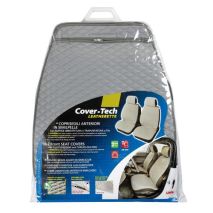 Πλατοκάθισμα με Προσκέφαλο COVER-TECH Δερματίνη 2τεμ. Ανοικτό Γκρι Auto Moto Tyres 