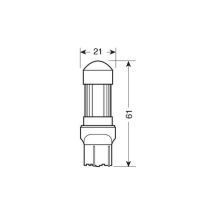 W21/5W 12V MEGA-LED30 6.500Κ W3x16q 350LM ΔΙΑΘΛΑΣΗΣ (ΚΑΡΦΩΤΟ) BLISTER 1ΤΕΜ Auto Moto Tyres 