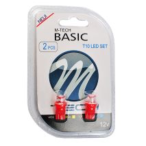 T10 W5W 12V W2,1x9,5d LED 1xFlux 8mm ΚΟΚΚΙΝΟ ΔΙΑΘΛΑΣΗΣ (ΚΑΡΦΩΤΟ ΑΚΑΛΥΚΟ) BLISTER 2ΤΕΜ. M-TECH Auto Moto Tyres 