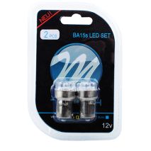 R5W/R10W 12V BA15s LED 9xSMD3014 ΚΙΤΡΙΝΟ (ΜΟΝΟΠΟΛΙΚΟ) BLISTER 2ΤΕΜ. M-TECH Auto Moto Tyres 