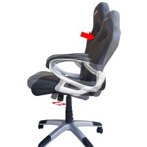 ΚΑΡΕΚΛΑ ΓΡΑΦΕΙΟΥ BUCKET ΜΕ ΡΟΔΑΚΙΑ ΚΟΚΚΙΝΗ/ΜΑΥΡΗ Auto Moto Tyres 