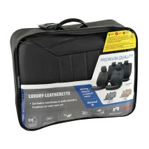 ΚΑΛΥΜΜΑΤΑ ΚΑΘΙΣΜΑΤΩΝ LUXURY LEATHERETTE ΔΕΡΜΑΤΙΝΗ ΑΦΡΩΔΕΣ ΜΑΥΡΟ -4 ΤΕΜ Auto Moto Tyres 