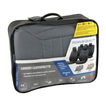 ΚΑΛΥΜΜΑΤΑ ΚΑΘΙΣΜΑΤΩΝ LUXURY LEATHERETTE ΔΕΡΜΑΤΙΝΗ ΑΦΡΩΔΕΣ ΓΚΡΙ - 4 ΤΕΜ. Auto Moto Tyres 