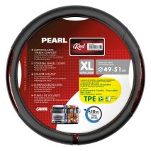 ΚΑΛΥΜΜΑ ΤΙΜΟΝΙΟΥ ΦΟΡΤΗΓΟΥ PEARL RED ΔΕΡΜΑΤΙΝΗ ΜΑΥΡΟ/ΚΟΚΚΙΝΟ (XL) 49-51cm ΟΙΚΟΛΟΓΙΚΟ ΚΑΙ ΑΟΣΜΟ Auto Moto Tyres 