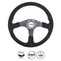 ΤΙΜΟΝΙ WALTER ΜΑΥΡΟ/CARBON ΣΟΥΕΤ ΜΕ ΚΟΚΚΙΝΗ ΡΑΦΗ ΤΡΙΑΚΤΙΝΟ ΔΙΑΜΕΤΡΟΣ 350mm ΠΑΧΟΣ 105mm ΒΑΡΟΣ 900gr Auto Moto Tyres 