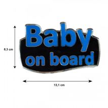 BABY ON BOARD ΑΥΤΟΚΟΛΛΗΤΟ ΕΞΩΤΕΡΙΚΗΣ ΧΡΗΣΗΣ 13,1 Χ 8,3cm ΜΠΛΕ/ΜΑΥΡΟ/ΧΡΩΜΙΟ ΜΕ ΕΠΙΚΑΛΥΨΗ ΣΜΑΛΤΟΥ - 1 ΤΕΜ. Auto Moto Tyres 