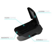 ΤΕΜΠΕΛΗΣ ΜΑΥΡΟΣ /ΑΣΗΜΙ ΜΕ ΠΛΑΣΤΙΚΗ ΜΑΥΡΗ ΒΑΣΗ (KLC-VD-ADP-5808+KLC-UNV-GR) ΓΙΑ FIAT DOBLO 2015+ S-Dizayn - 2 Τεμ. Auto Moto Tyres 