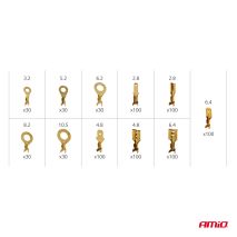 ΦΙΣΑΚΙΑ/ΑΚΡΟΔΕΚΤΕΣ ΚΑΛΩΔΙΩΝ ΑΡΣΕΝΙΚΑ/ΘΗΛΥΚΑ/ΜΑΤΙΟΥ ΣΕ ΚΑΣΕΤΙΝΑ AMIO - 750 ΤΕΜ. Auto Moto Tyres 