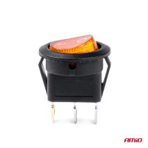 ΔΙΑΚΟΠΤΗΣ ON/OFF 3 ΕΠΑΦΩΝ 12/24V 20A ΣΤΡΟΓΓΥΛΟΣ ΜΕ ΚΙΤΡΙΝΟ ΦΩΤΙΣΜΟ  ΑΜΙΟ - 1 ΤΕΜ. Auto Moto Tyres 