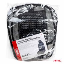 ΠΛΑΤΟΚΑΘΙΣΜΑ ΜΕ ΧΑΝΤΡΕΣ ΚΑΙ ΜΑΞΙΛΑΡΑΚΙ ΜΕΣΗΣ  ΜΕ ΔΙΑΠΝΕΟΝ ΥΦΑΣΜΑ 125x52cm ΜΑΥΡΟ AMIO - 1 Τεμ. Auto Moto Tyres 