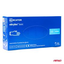 ΓΑΝΤΙΑ ΝΙΤΡΙΛΙΟΥ MERCATOR NITRYLEX BASIC ΣΕ ΜΠΛΕ ΧΡΩΜΑ MEDIUM (M) ΑΜΙΟ - 100 ΤΕΜ. Auto Moto Tyres 