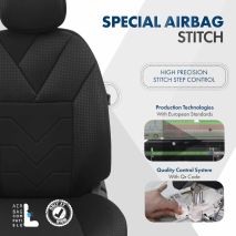 ΚΑΛΥΜΜΑΤΑ ΚΑΘΙΣΜΑΤΩΝ OTOM RUBY 1202 GREY/BLACK ΜΑΥΡΟ/ΓΚΡΙ ΣΚΟΥΡΟ ΛΙΝΟ & ΔΕΡΜΑΤΙΝΗ SETΑΜΙΟ - 1 σετ. Auto Moto Tyres 