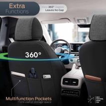 ΚΑΛΥΜΜΑΤΑ ΚΑΘΙΣΜΑΤΩΝ OTOM SWAN 501 BLACK ΜΑΥΡΟ/ΓΚΡΙ ΣΚΟΥΡΟ ΛΙΝΟ & ΔΕΡΜΑΤΙΝΗ SET ΑΜΙΟ - 1 σετ. Auto Moto Tyres 