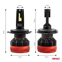 ΛΑΜΠΕΣ LED H4 10-16V 90W 6.500K 9900lm CAN BUS (ME ΑΝΕΜΙΣΤΗΡΑΚΙ) X3 SERIES AMIO - 2ΤΕΜ. Auto Moto Tyres 