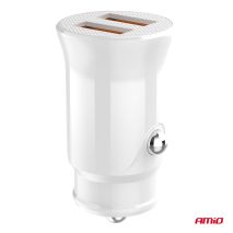 ΦΟΡΤΙΣΤΗΣ ΑΝΑΠΤΗΡΑ 12/24V ΜΕ 2 ΘΥΡΕΣ 2xUSB 10.5W 5V/2.1A ΛΕΥΚΟΣ AMIO - 1 Τεμ. Auto Moto Tyres 
