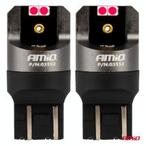 ΛΑΜΠΑΚΙΑ W21/5W 7443 12/24V 6.000K 4xSMD LED CAN-BUS ΚΟΚΚΙΝΟ PRO SERIES AMIO - 2 Τεμ. Auto Moto Tyres 