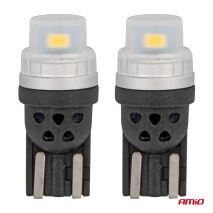 ΛΑΜΠΑΚΙΑ T10 W5W 12/24V 2x3020 SMD LED ΛΕΥΚΟ PURE LIGHT SERIES AMIO - 2 Τεμ. Auto Moto Tyres 