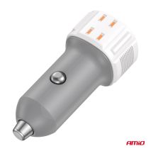 ΦΟΡΤΙΣΤΗΣ ΑΝΑΠΤΗΡΑ 12/24V ΜΕ 2 ΘΥΡΕΣ USB-C+USB 38W 5V/3AQC ΤΑΧΕΙΑΣ ΦΟΡΤΙΣΗΣ ΛΕΥΚΟΣ AMIO - 1 Τεμ. Auto Moto Tyres 