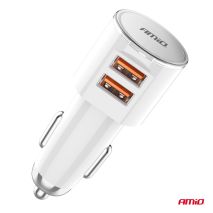 ΦΟΡΤΙΣΤΗΣ ΑΝΑΠΤΗΡΑ 12/24V ΜΕ 2 ΘΥΡΕΣ 2xUSB 17.5W 5V/3.4A  ΛΕΥΚΟΣ ΑΜΙΟ - 1 ΤΕΜ. Auto Moto Tyres 