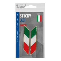 ΑΥΤΟΚΟΛΛΗΤΟ ΣΗΜΑ 3D ΣΗΜΑΙΑ ΙΤΑΛΙΑΣ ΔΙΑΓΩΝΙΑ 88x16mm LAMPA - 2 Τεμ. Auto Moto Tyres 