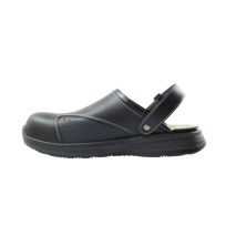 Πιστοποιημένα Παπούτσια Εργασίας σε στυλ Σαμπό Work Slipper από την Euroroutier σε μέγεθος EU42/UK8 σε Μαύρο Χρώμα με Λευκές Ραφές και Λουράκι Αστραγάλου Auto Moto Tyres 