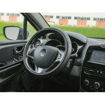 ΚΑΛΥΜΜΑ ΤΙΜΟΝΙΟΥ RACING PREMIUM BLACK (S) 35/37cm ΣΥΝΘΕΤΙΚΟ ΔΕΡΜΑ SKEENTEX ΜΑΥΡΟ/CARBON LOOK LAMPA  - 1 ΤΕΜ. Auto Moto Tyres 