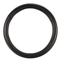 ΚΑΛΥΜΜΑ ΤΙΜΟΝΙΟΥ RACING PREMIUM RED (S) 35/37cm ΣΥΝΘΕΤΙΚΟ ΔΕΡΜΑ SKEENTEX ΜΑΥΡΟ/ΚΟΚΚΙΝΟ/CARBON LOOK LAMPA  - 1 ΤΕΜ. Auto Moto Tyres 