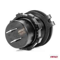 ΠΡΙΖΑ ΜΕ 2 ΘΥΡΕΣ USB ΚΑΙ ΨΗΦΙΑΚΟ ΒΟΛΤΟΜΕΤΡΟ ΜΕ ΔΙΑΚΟΠΤΗ+ΚΑΠΑΚΙ 12/24V QUICKCHARGE3.0 ΑΔΙΑΒΡΟΧΗ ΜΑΥΡΗ ΑΜΙΟ - 1 τεμ. Auto Moto Tyres 