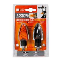 ΦΛΑΣ ΜΗΧΑΝΗΣ ARROW 12V LED (68 x 27 mm) ΜΑΥΡΟ ΜΕ ΠΟΡΤΟΚΑΛΙ ΤΖΑΜΑΚΙ -2 ΤΕΜ. Auto Moto Tyres 
