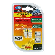 T10 W5W 12V W2,1x9,5d 28lm HYPER-LED15 ΛΕΥΚΟ ΔΙΑΘΛΑΣΗΣ 5SMDx3chips ΔΙΠΛΗΣ ΠΟΛΙΚΟΤΗΤΑΣ BLISTER 2ΤΕΜ. Auto Moto Tyres 