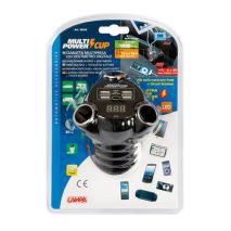 ΑΝΤΑΠΤΟΡΑΣ ΑΝΑΠΤΗΡΑ 12/24/36V ΤΡΙΠΛΟΣ ΜΕ 4 USB+ΒΟΛΤΟΜΕΤΡΟ MULTI POWER CUP ΜΕ ΚΑΛΩΔΙΟ 80cm Auto Moto Tyres 