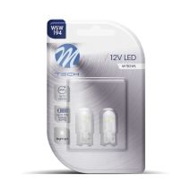 T10 W5W 12V W2,1x9,5d 1xF10 LED ΛΕΥΚΟ ΔΙΑΘΛΑΣΗΣ (ΚΑΡΦΩΤΟ ΑΚΑΛΥΚΟ) BLISTER 2ΤΕΜ. M-TECH Auto Moto Tyres 